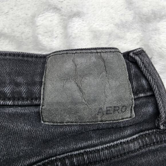 Aeropostale Jeans Womens 6R Faded Black Distressed Ripped Mom High Rise Stretch - Picture 8 of 16